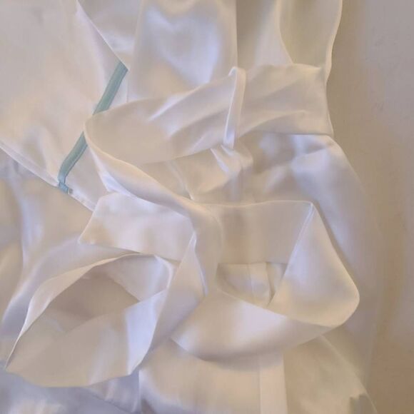 Linea Donatella Women's Satin Robe Embroidered "The Bride" Belted White S/M - Picture 10 of 14